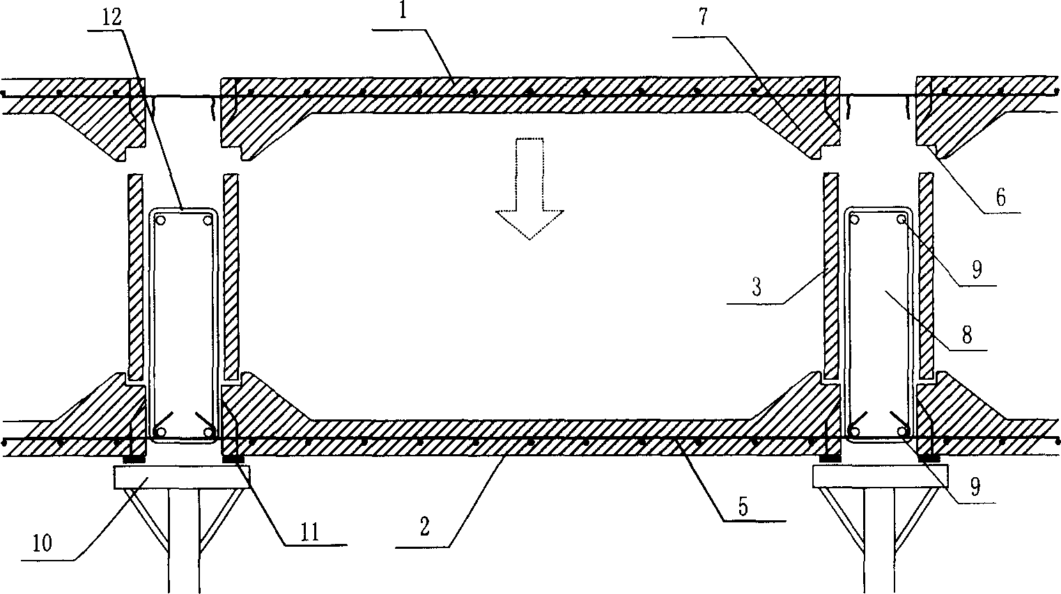 Method for processing concrete mesh-beam floor system