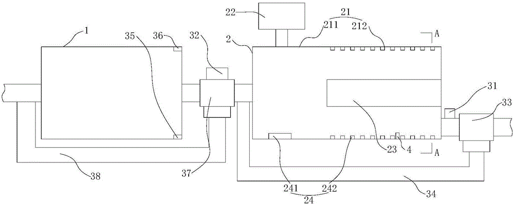 Triple-effect water treatment device and method