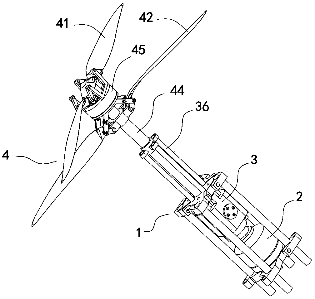 Coaxial dual-propeller mechanism capable of achieving synchronous folding of paddles