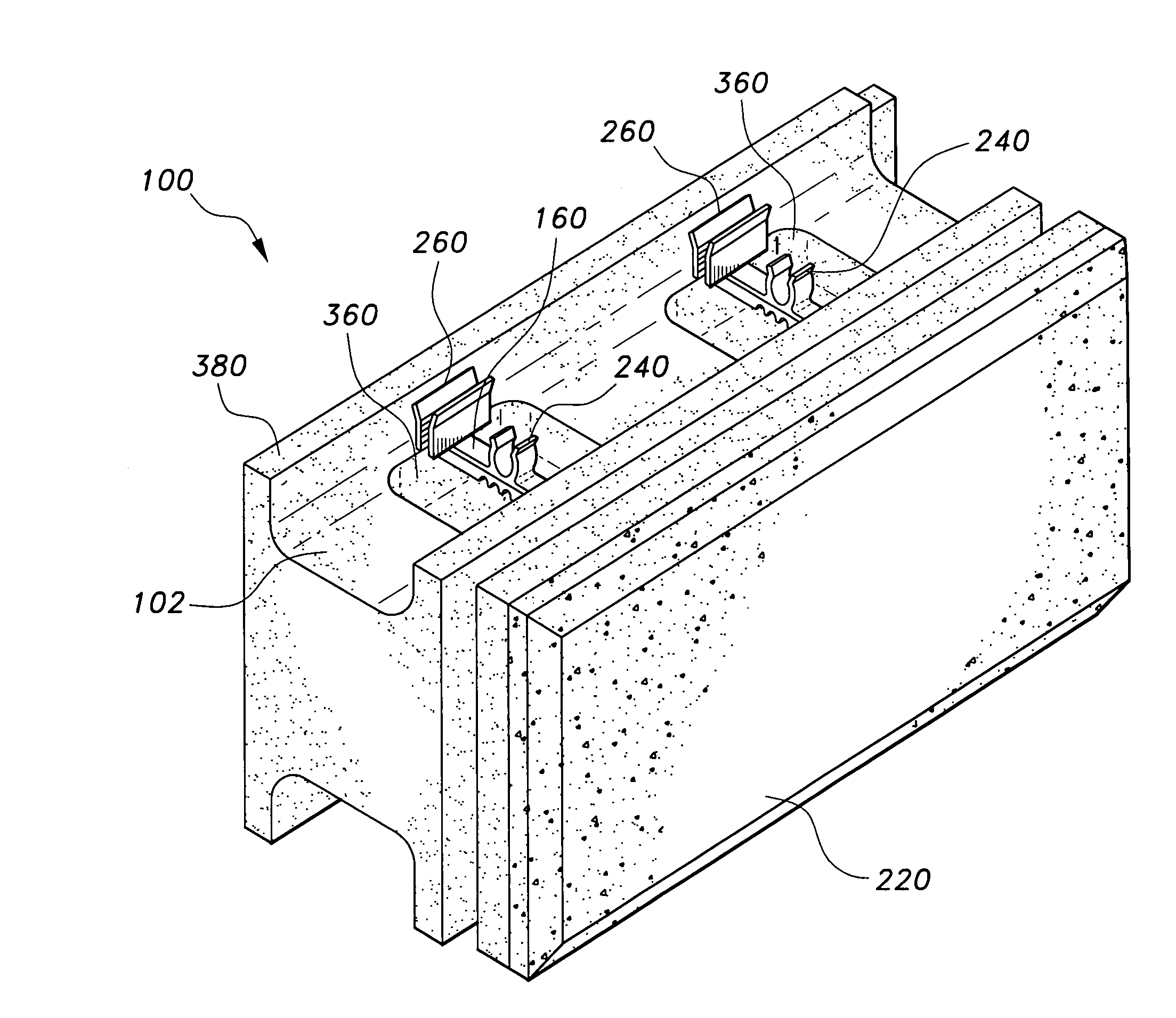 Snap-in-place building block