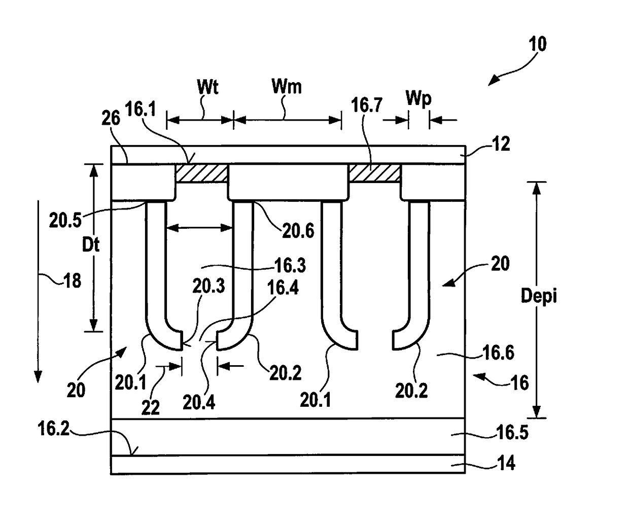 Trench-based diode and method for manufacturing such a diode