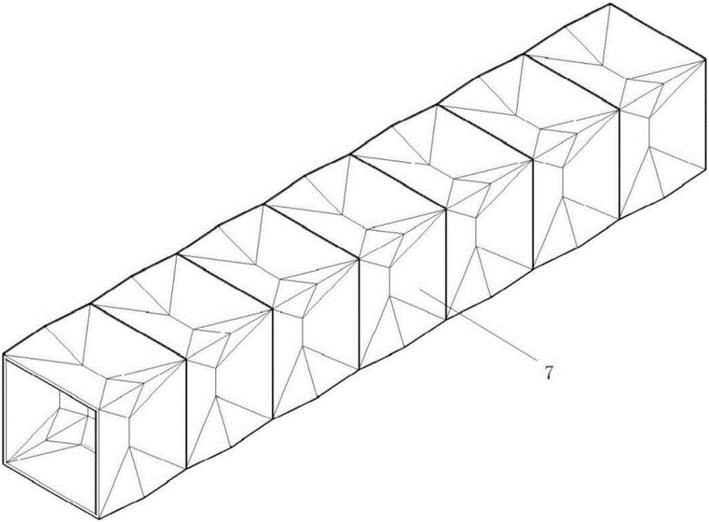 Buckling inducing support with middle sunken type inducing unit at end part thereof