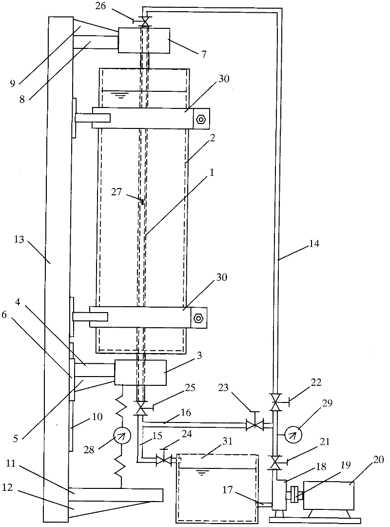 Geometric stiffness test device of deep water top tension type vertical pipe