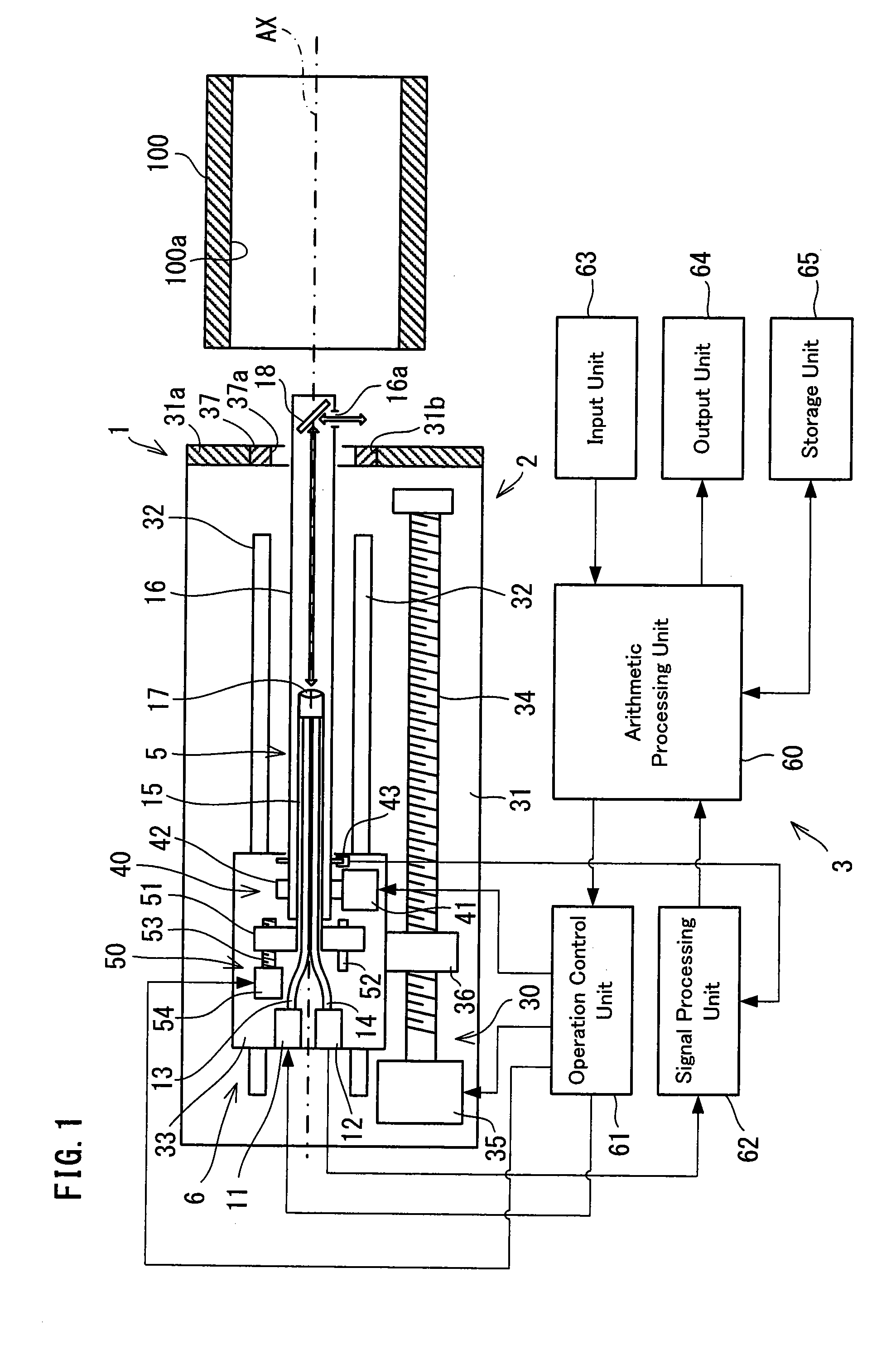 Inspection head supporting structure in surface inspecting apparatus and surface inspecting apparatus