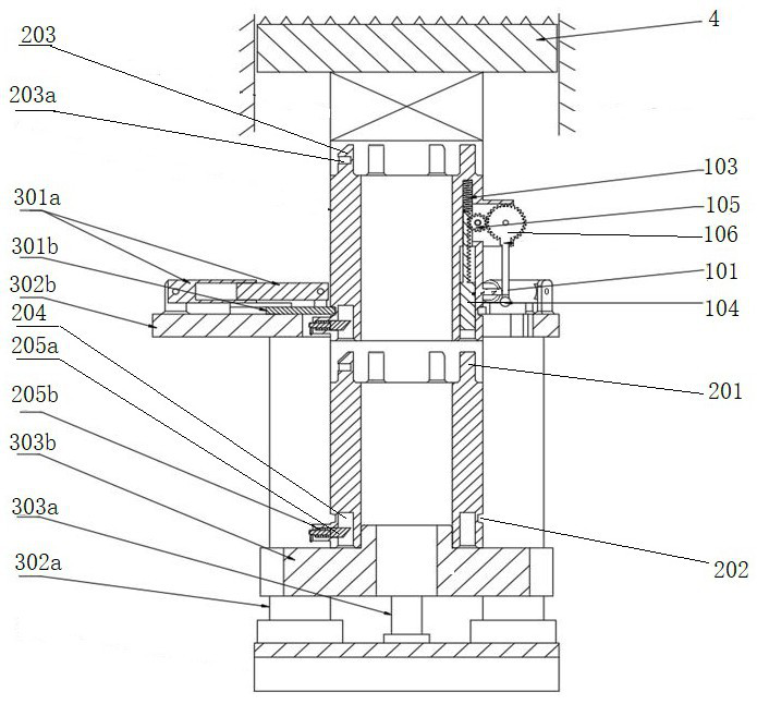 A drill support device for drilling from bottom to top