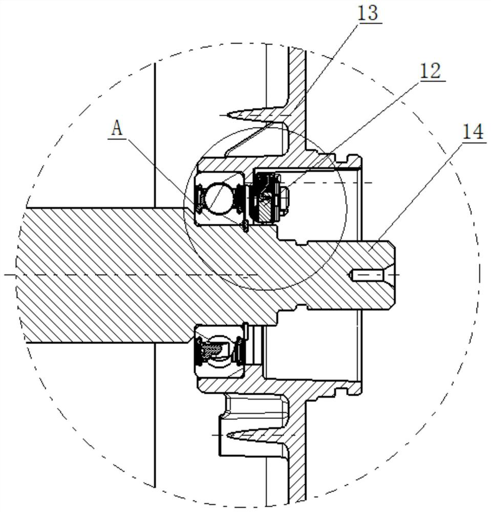 Carbon brush assembly for motor shaft current grounding and mounting structure thereof