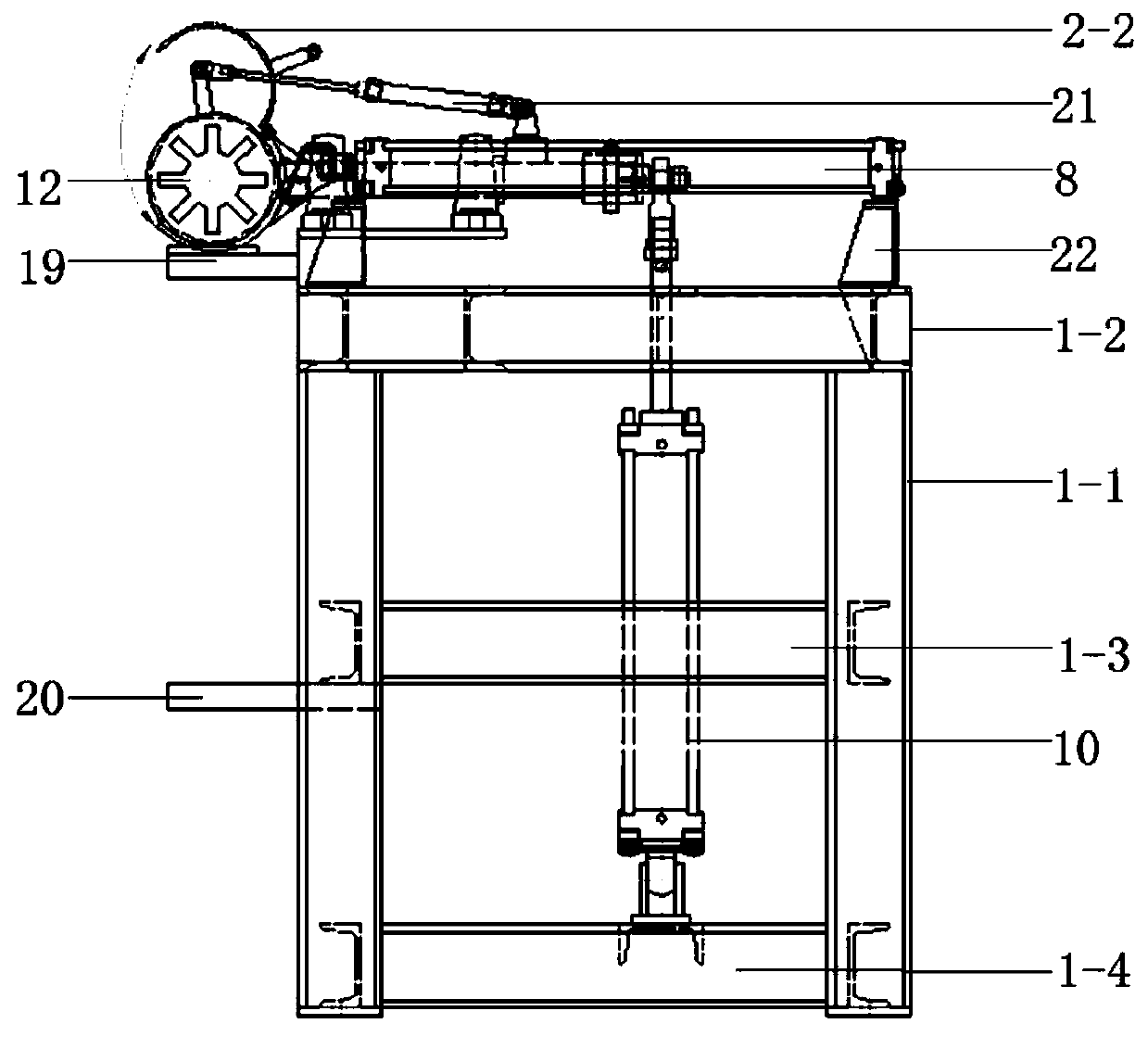 Molybdenum powder rubber rod turning and pouring mechanism