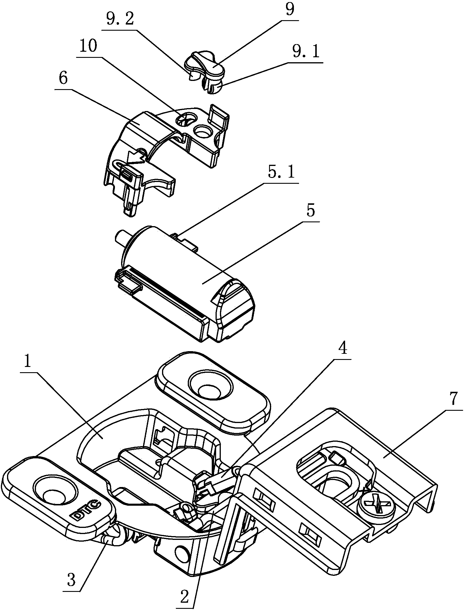 Hinge device capable of locking buffer switch position