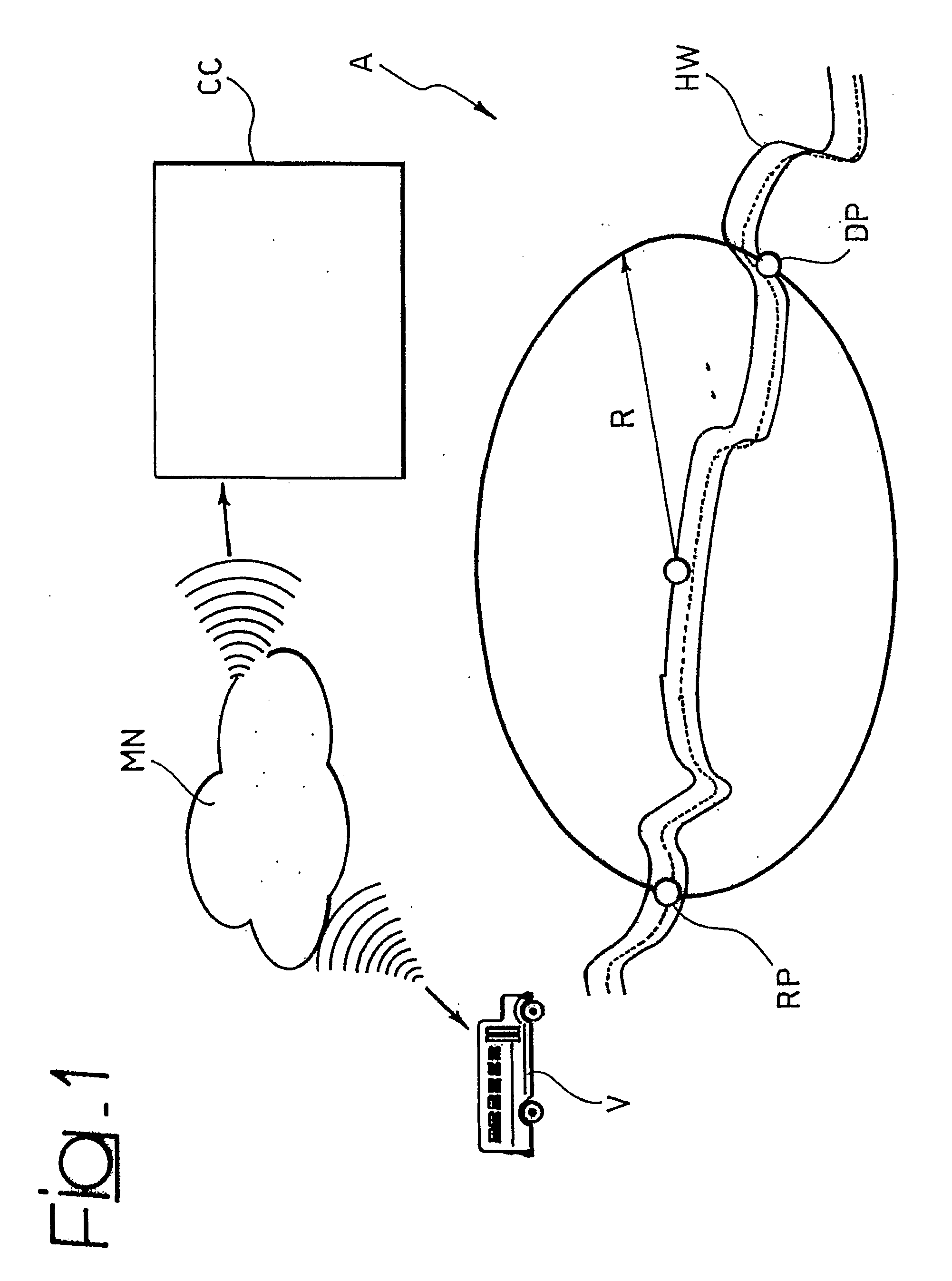 Method and system for identification and registration of a moving object entering a pre-determined area, related network and computer program product therefor