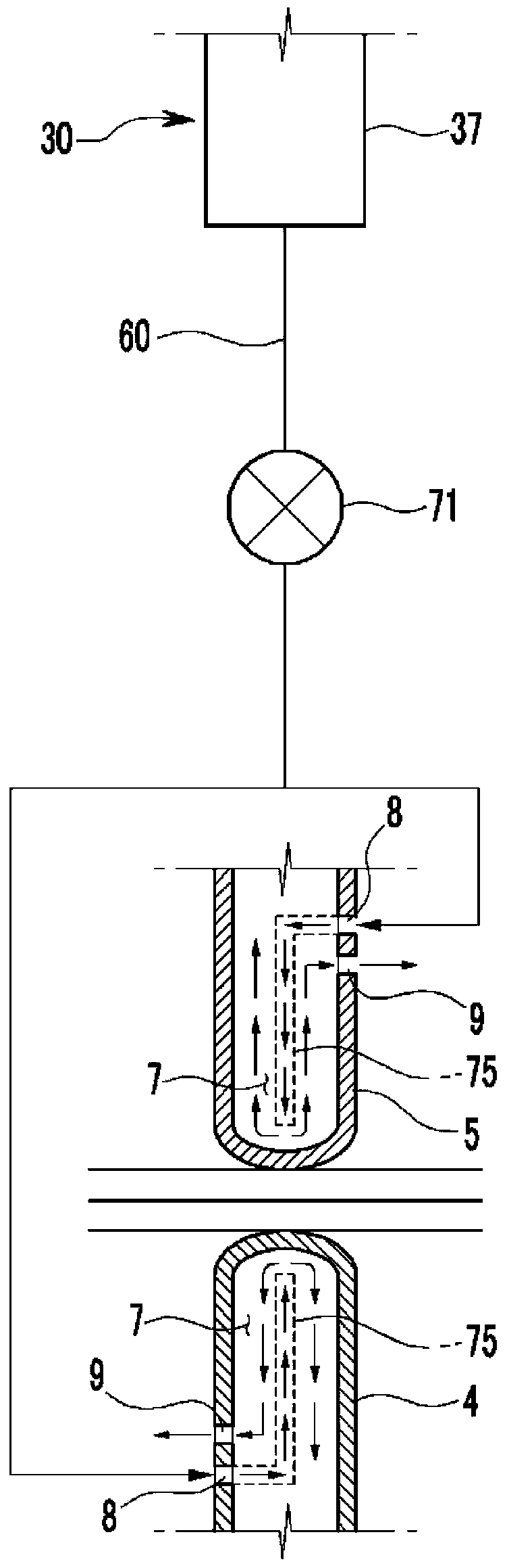 Cooling system for spot welding device