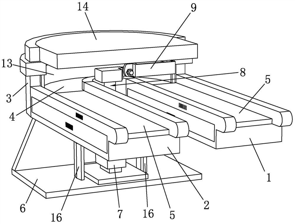 A steering conveying device for steel blocks of hardware accessories