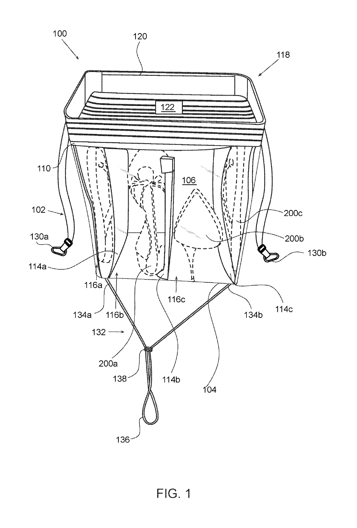 Footwear and accessory retention pouch for use in vehicles