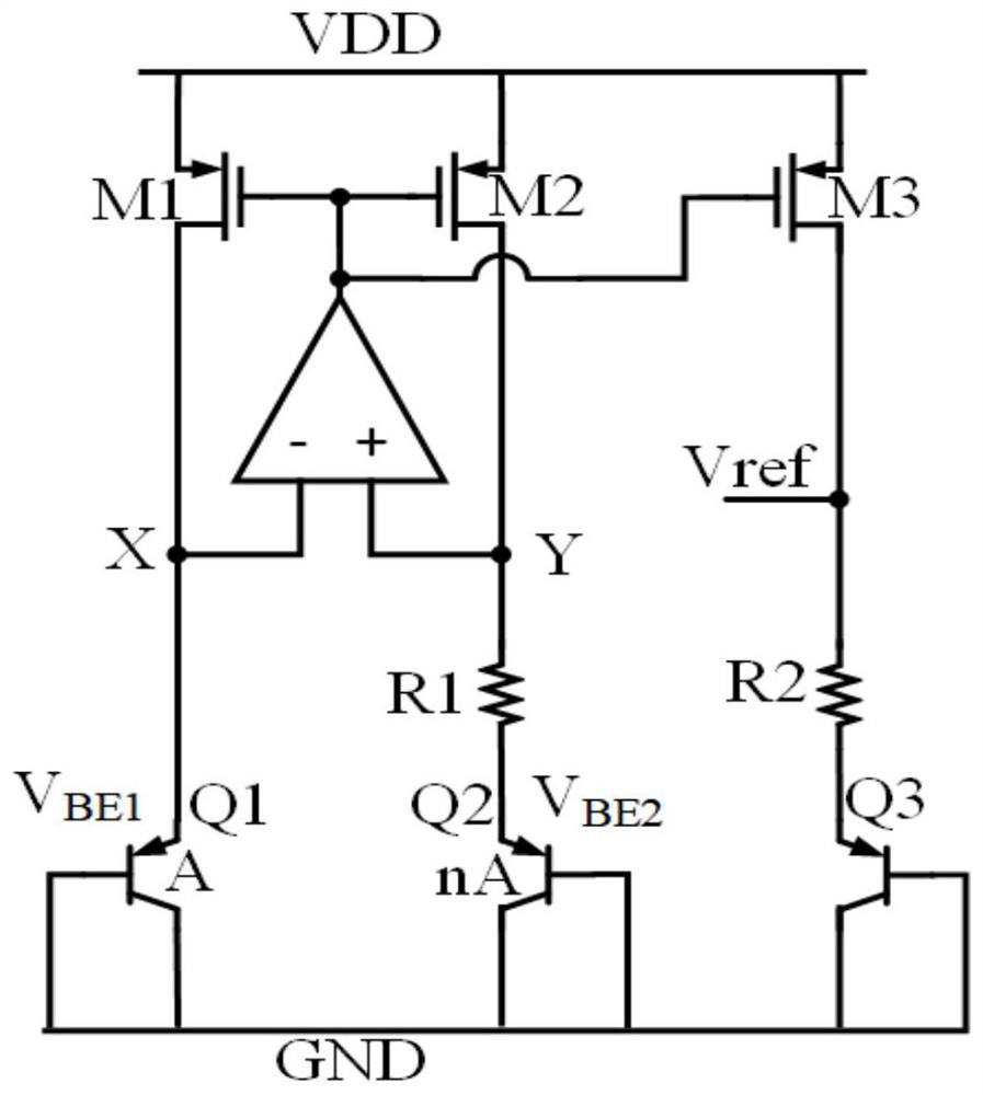 Band-gap reference voltage source with low power consumption, low voltage and low temperature drift