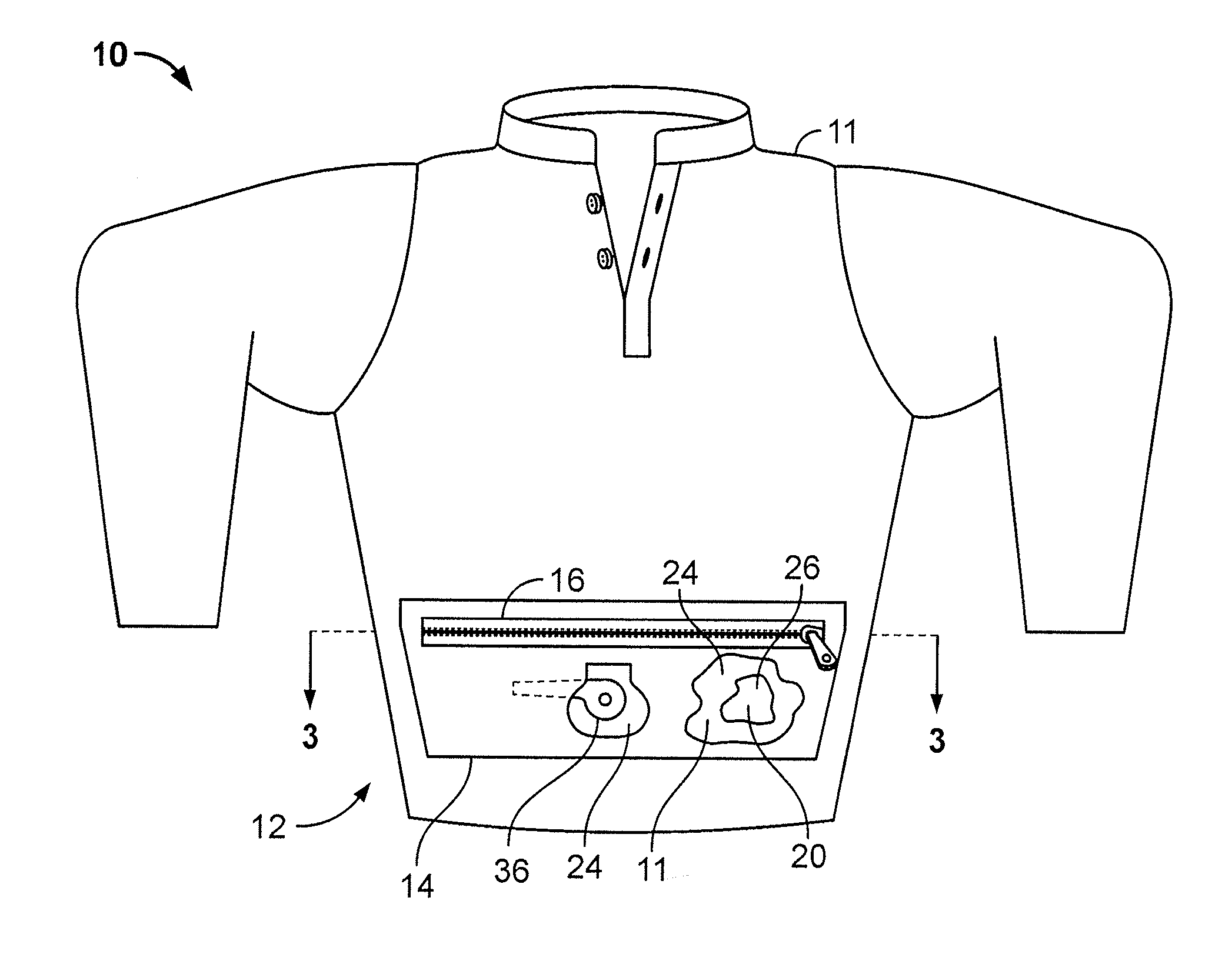 Dual access cargo system for outerwear