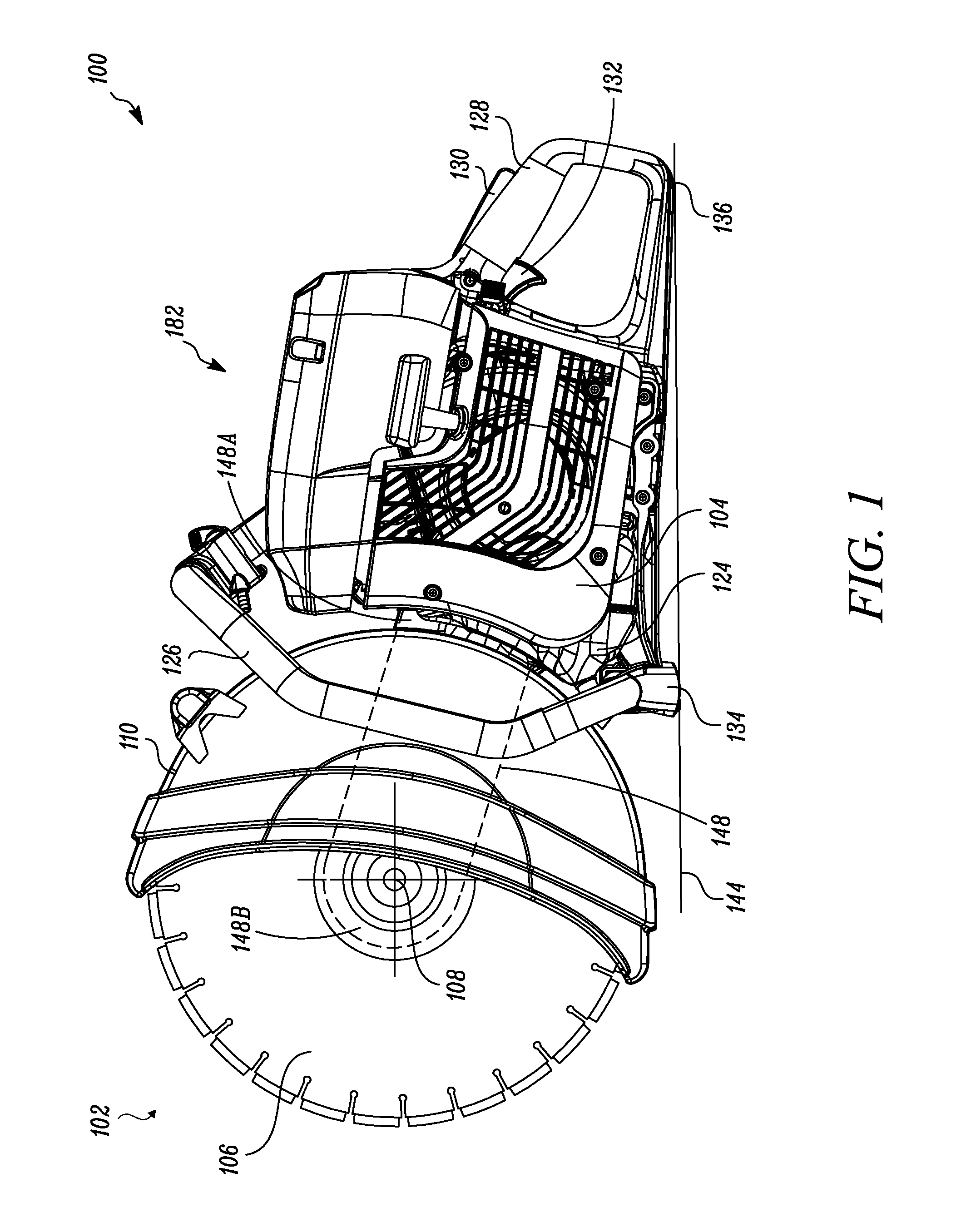 Balancing arrangement for minimizing bending stress in a power cutter arm