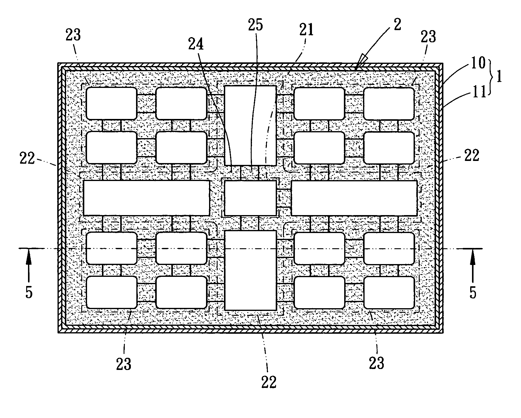 Supporting structure for planar heat pipe