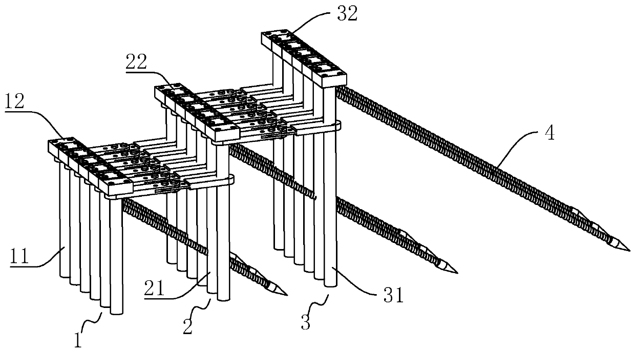 Unsupported deep foundation pit support system