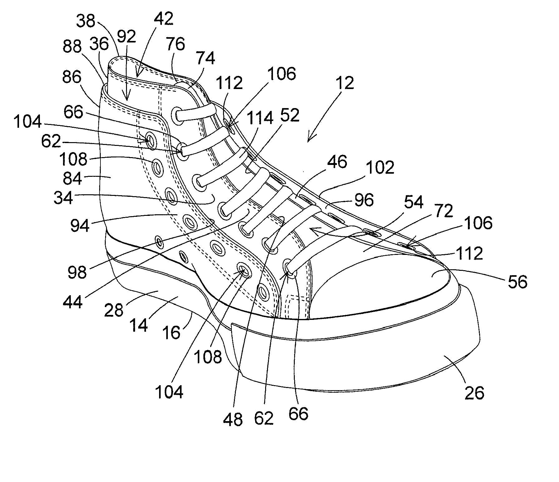Shoe Construction With Double Upper
