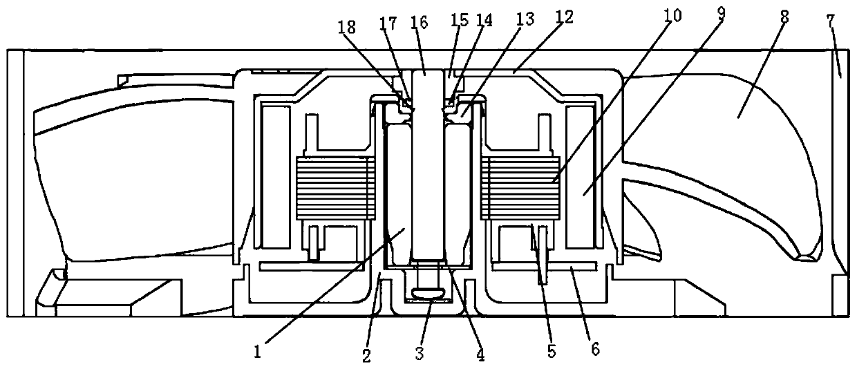 Silent type cooling fan motor structure capable of preventing lubricating oil from leaking