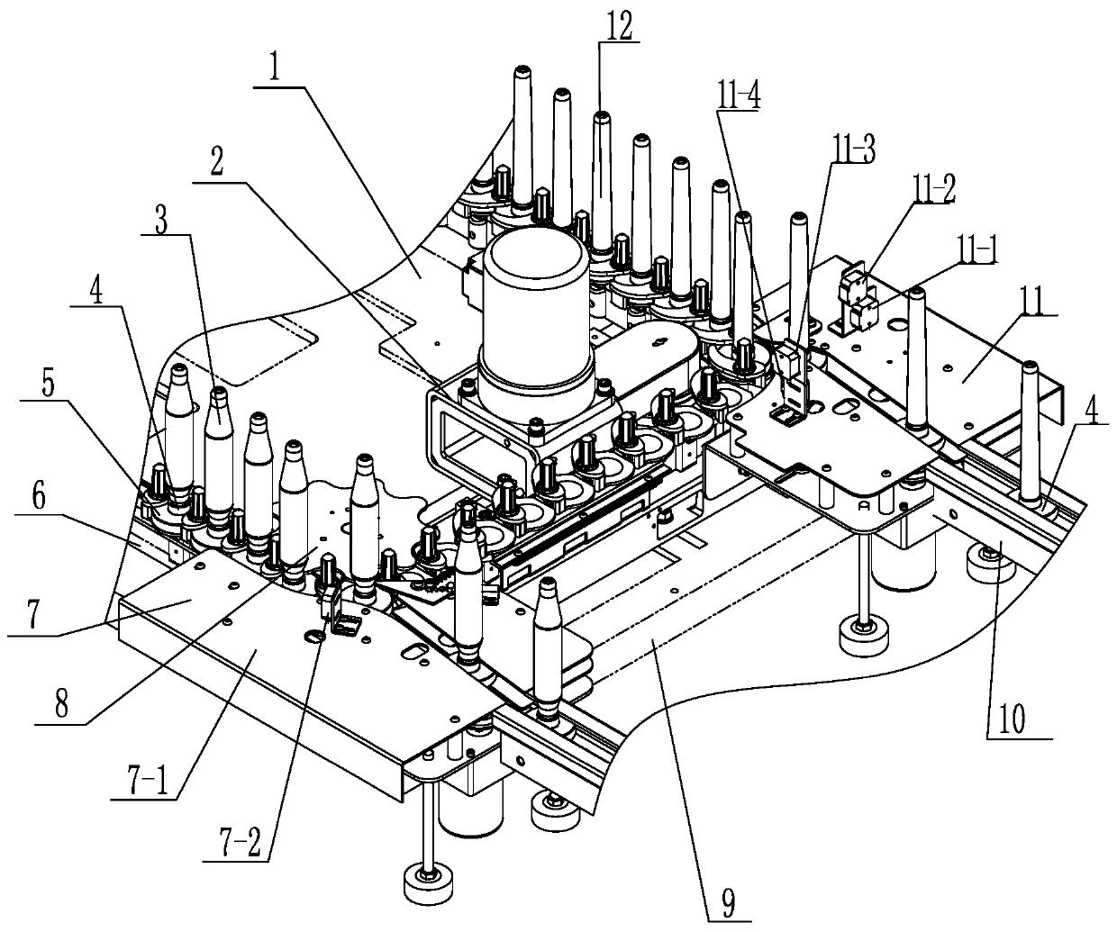 Conveying interface device and conveying method for fine-linked bobbins and bobbins