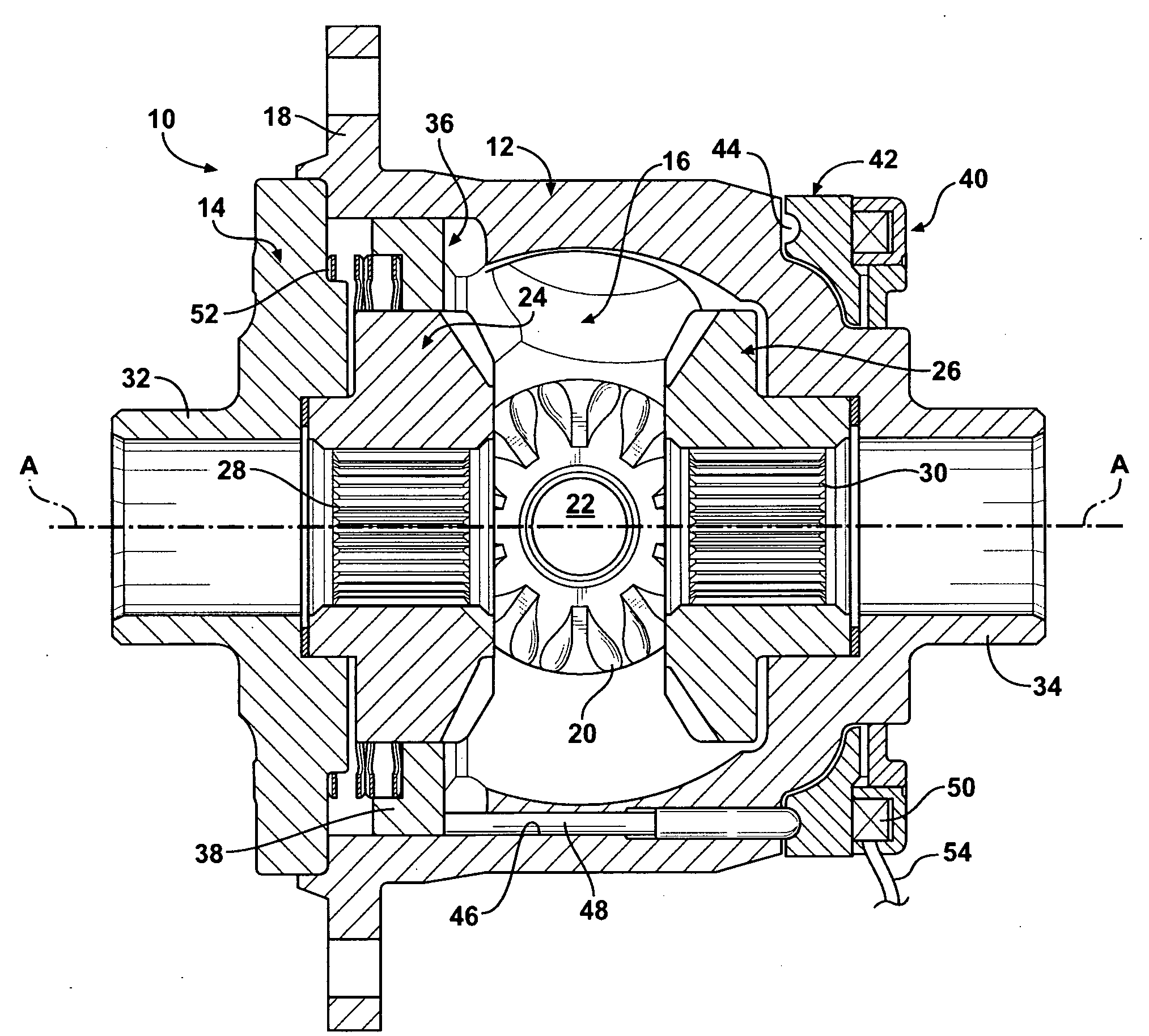 Electronically controlled locking differential having logic-control wire harness