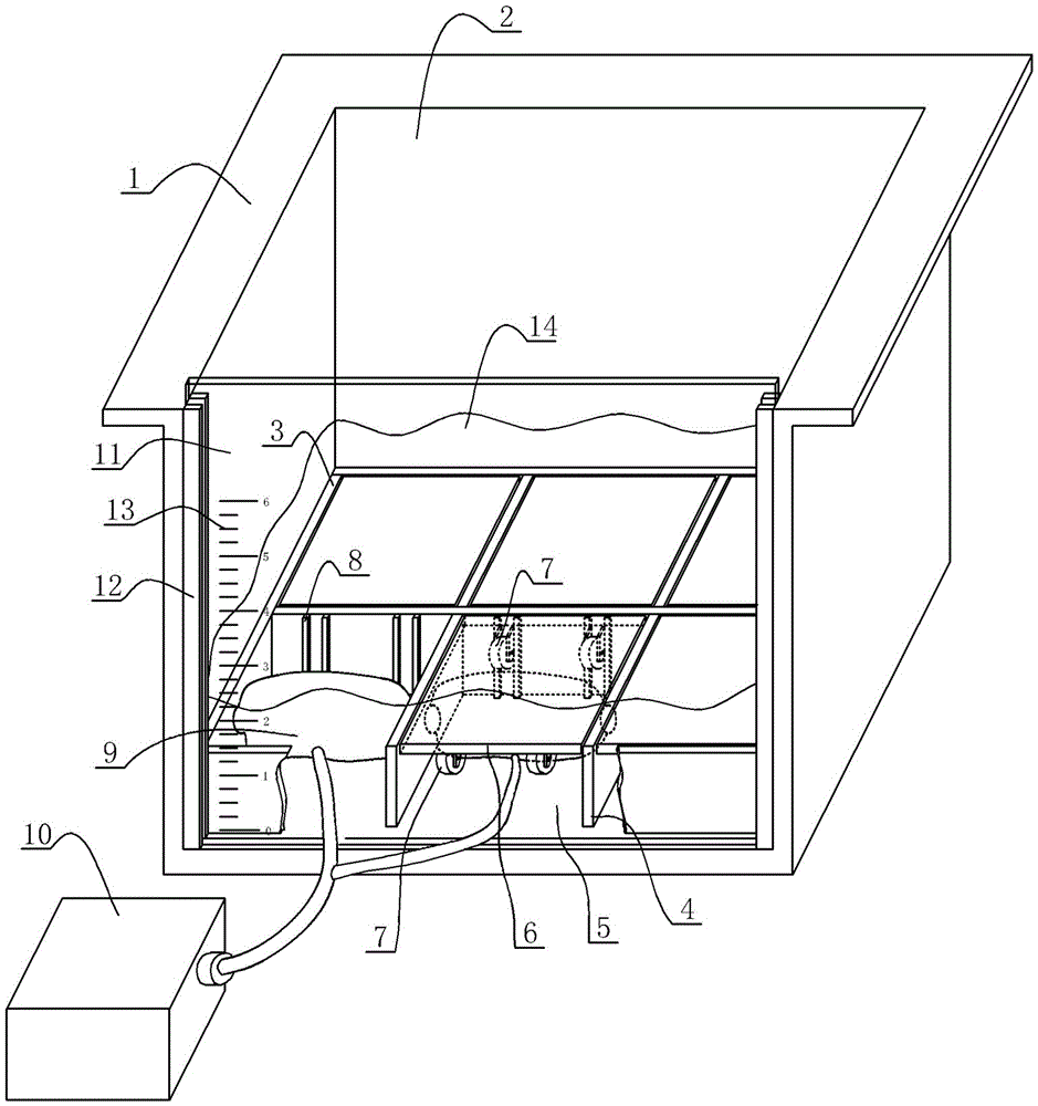 Experiment model and method for simulating differential settlement of foundation based on air bag method