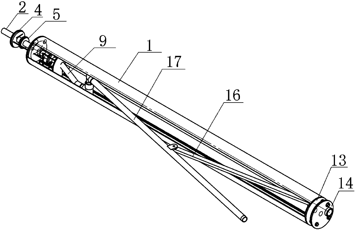 Mechanical type telescopic water gun based on gear and rack transmission