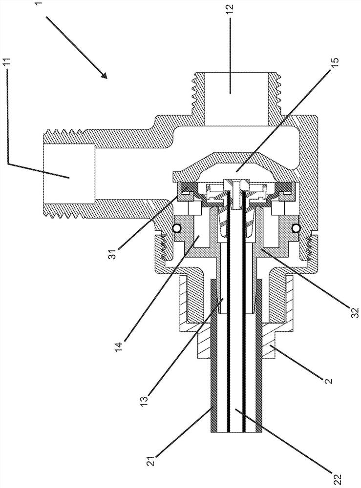 Hydraulic flow control system, main valve of hydraulic flow control system and sanitary shower head of hydraulic flow control system