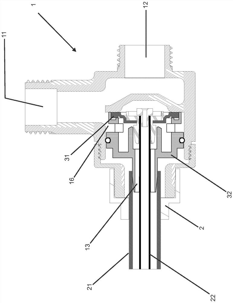 Hydraulic flow control system, main valve of hydraulic flow control system and sanitary shower head of hydraulic flow control system