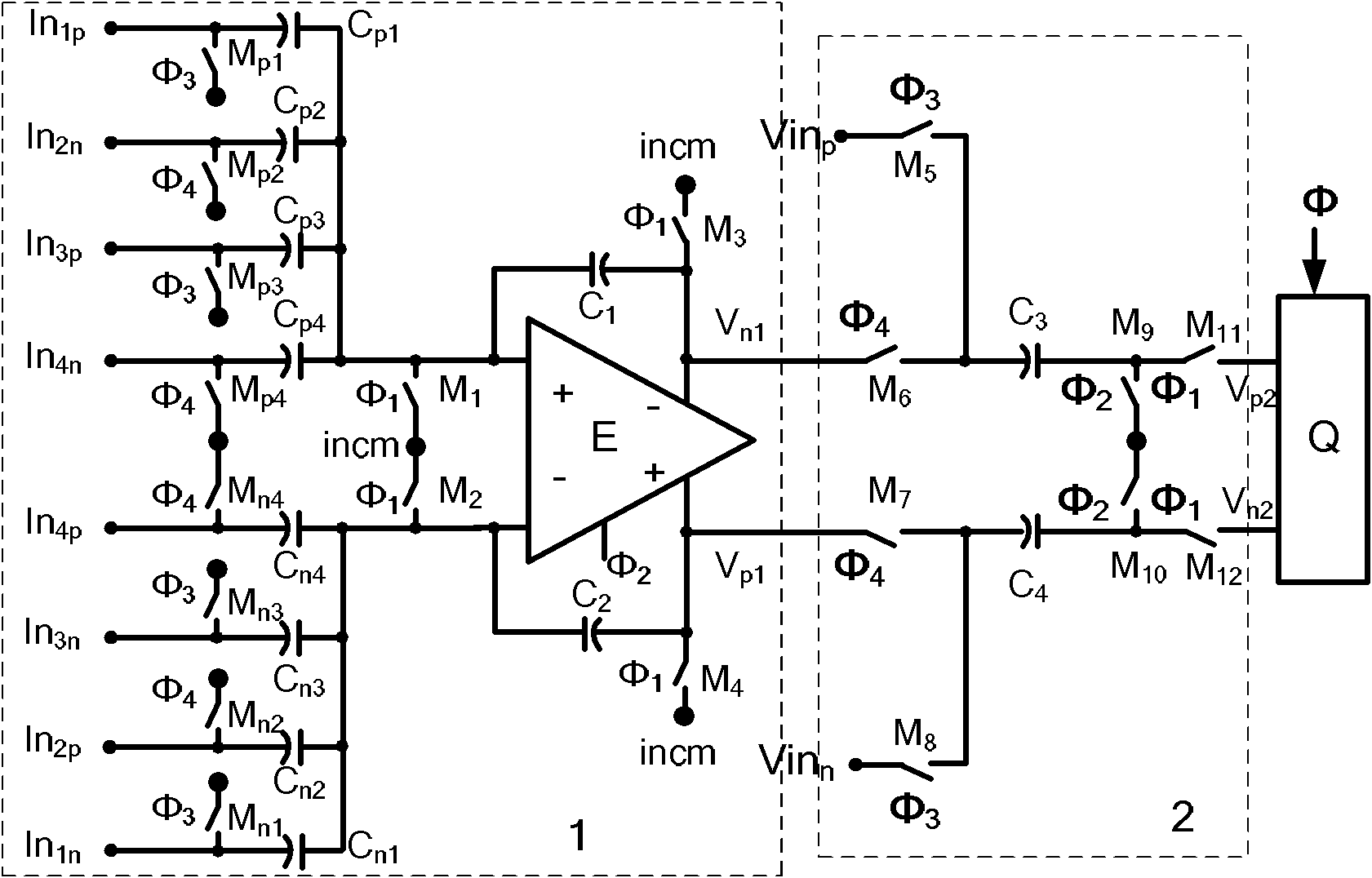 Low-power-consumption two-step feedforward adder circuit