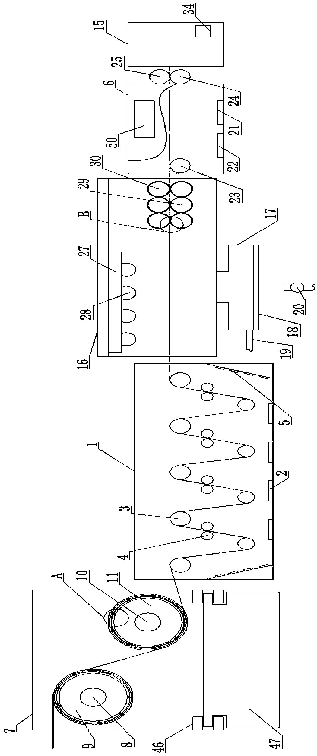 Integrated efficient dyeing and finishing device for textile fabric
