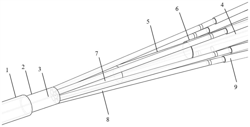 Optical fiber guide type high-power optical fiber cladding light stripper for deep stripping