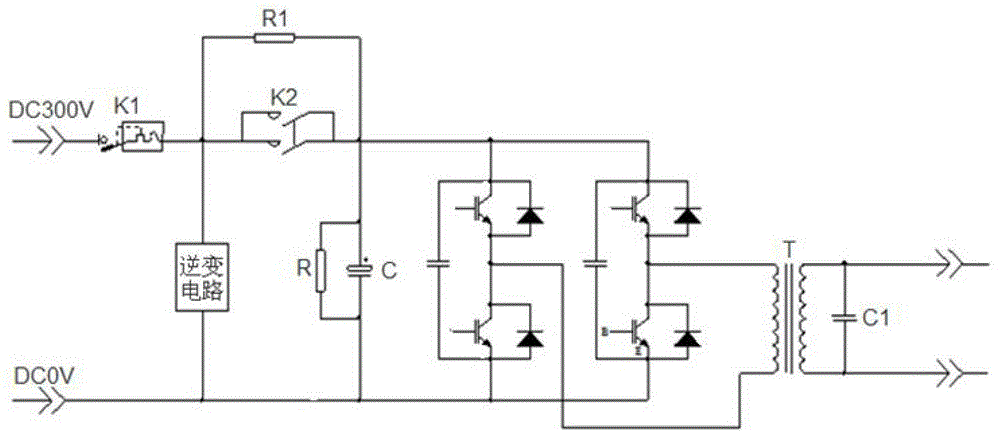 Zero-charge starting and stopping circuit of inverter