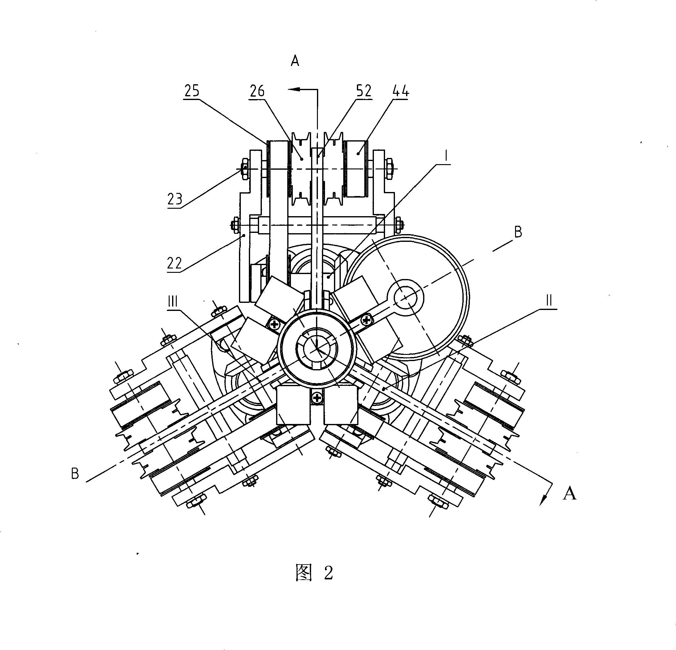 Triaxial differential type pipe creeping device