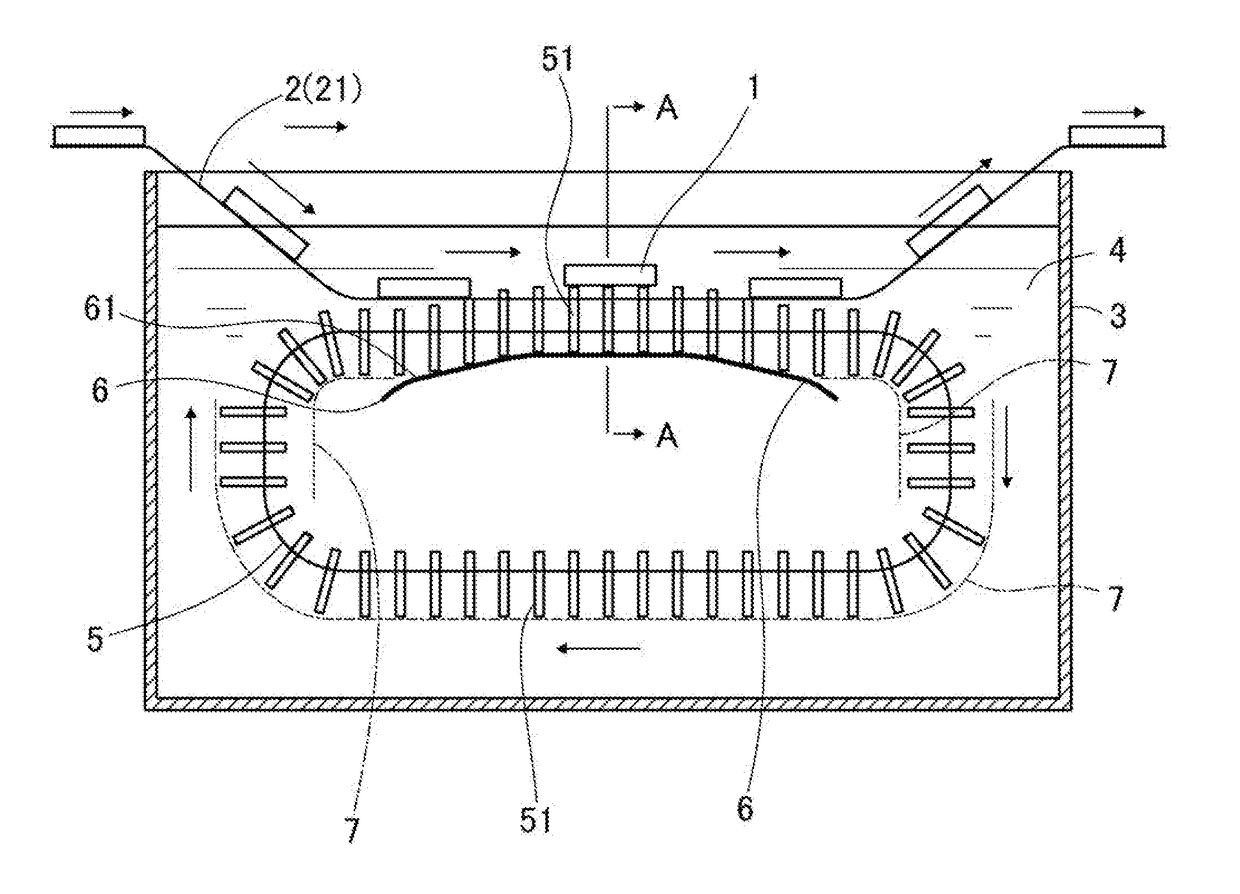 Method for producing rare-earth magnets, and slurry application device