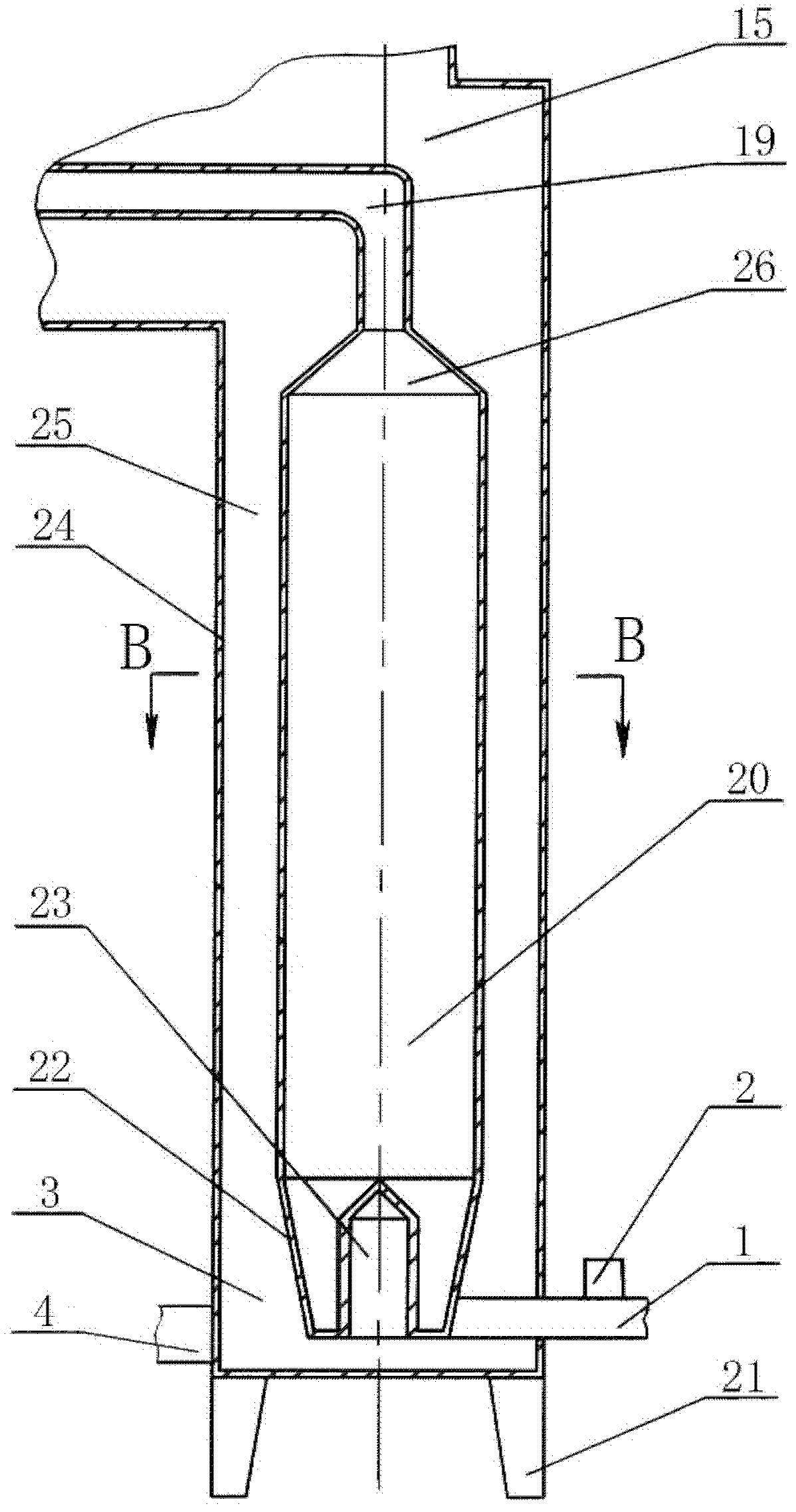 Gas-solid mixing combustion hot-air oven with double towers and double furnace cavities