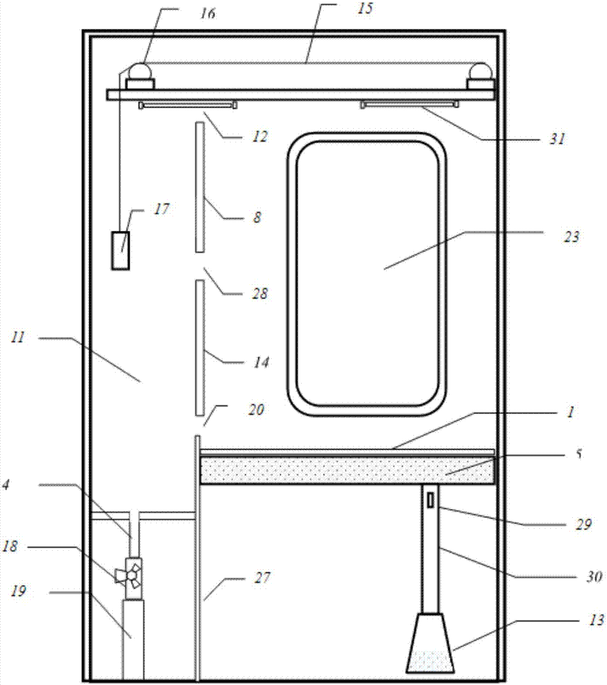 Special worktable for holding mercury-containing instrument