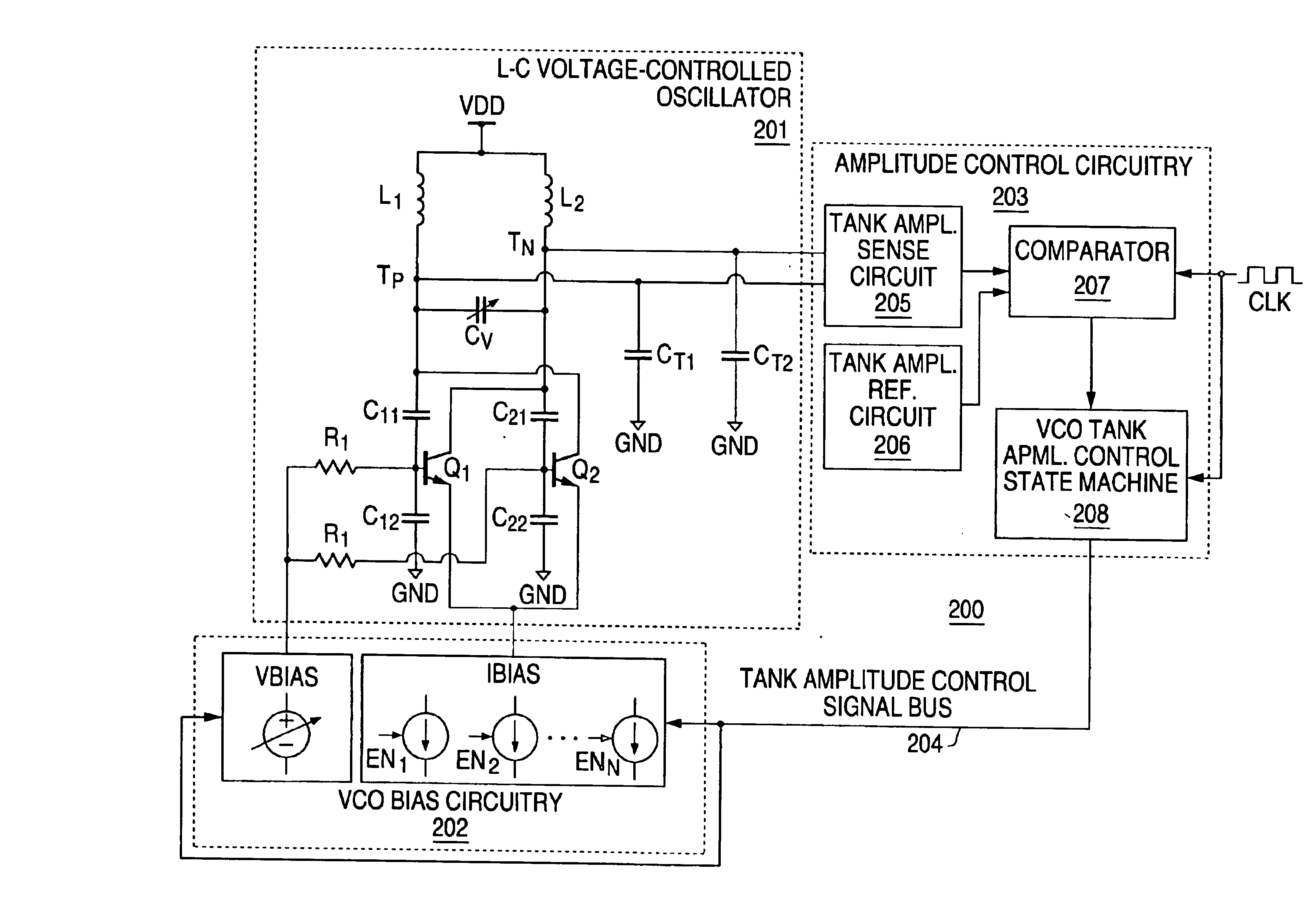 Discrete-time amplitude control of voltage-controlled oscillator