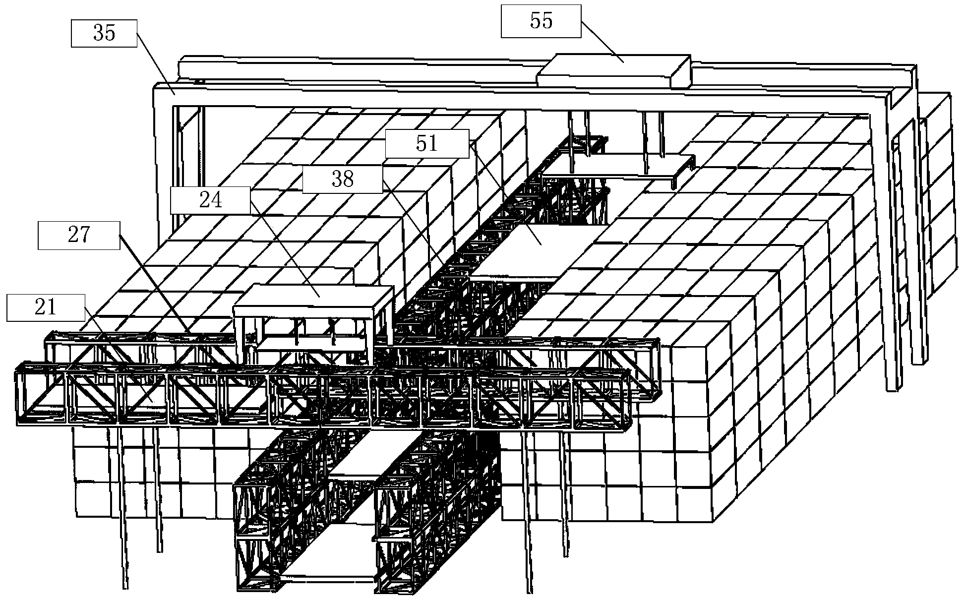 System and method for loading and unloading containers on multi-story frame type automated container yard