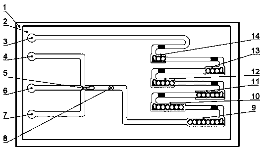 Microfluidic device for tumor cell screening based on droplet deposit and screening method for microfluidic device