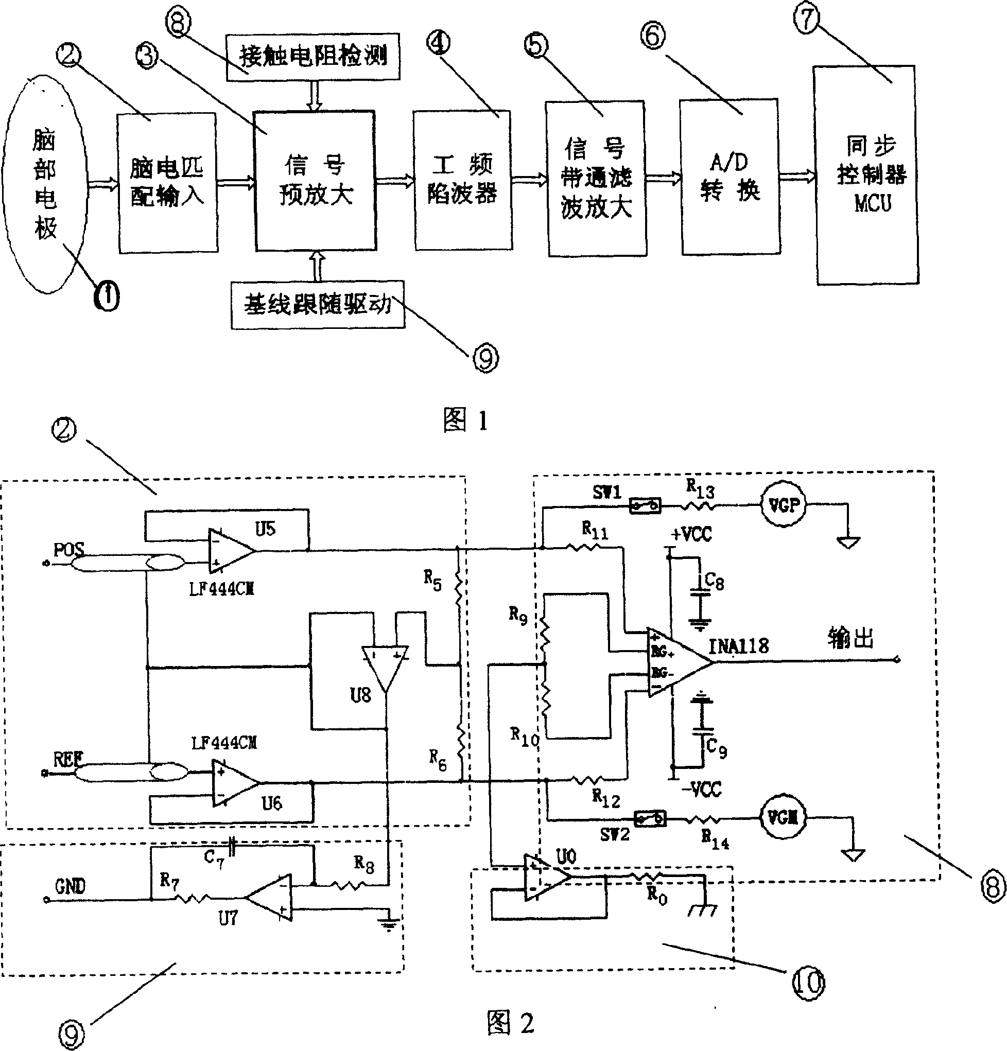 Electroencephalogram signal amplifier for portable event related brain potentiometer