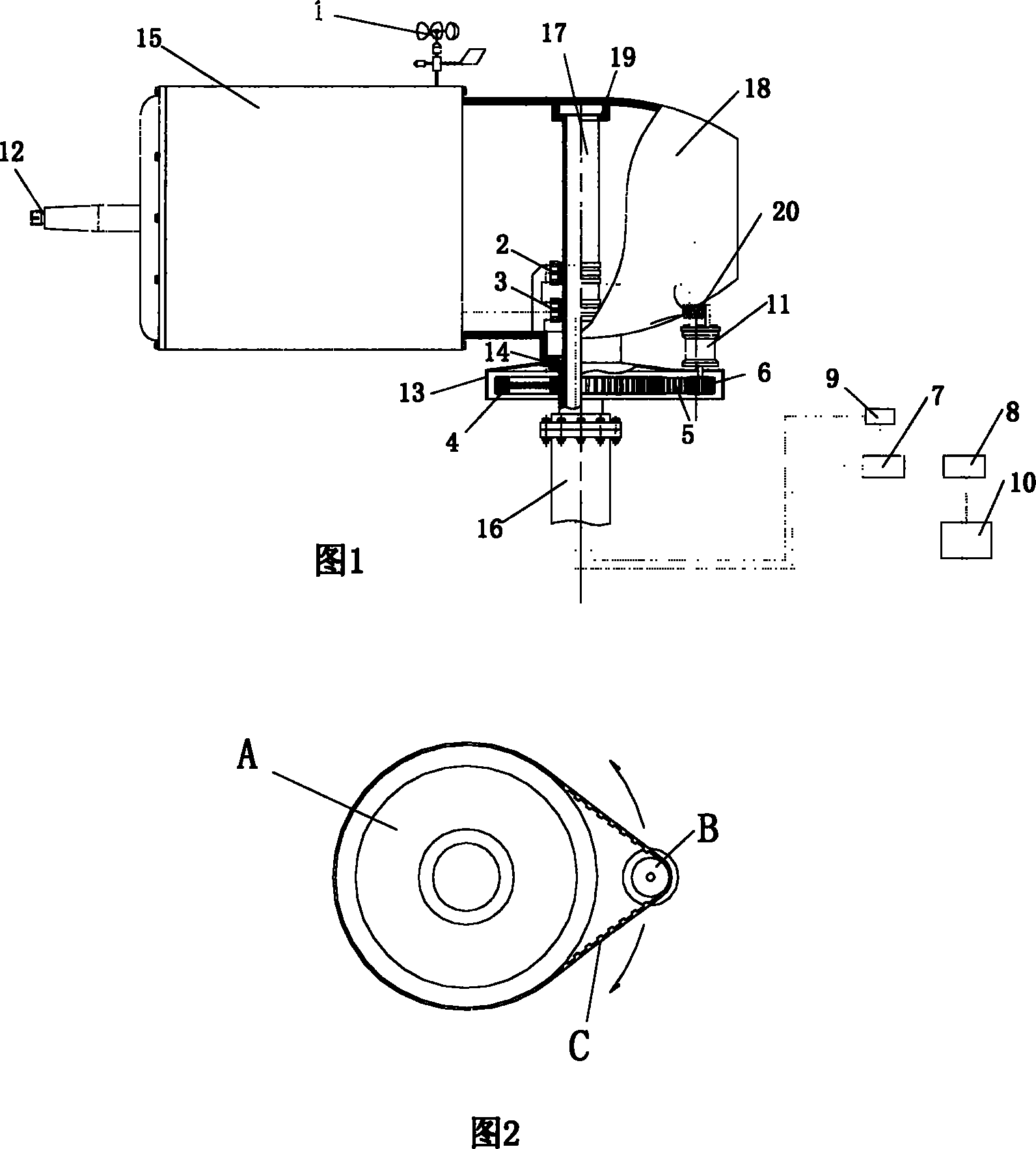 Wind-driven generator synchronous belt transmission automatic wind-aiming drift device