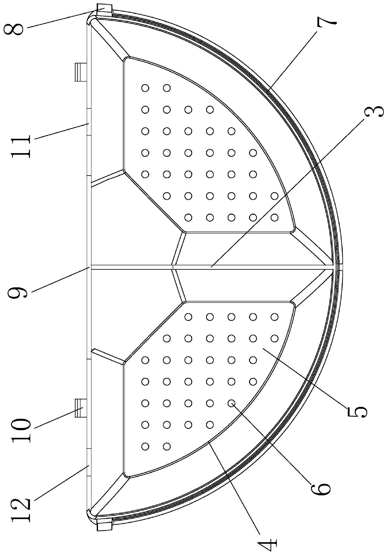 A feeding tray for breeding rabbit cages