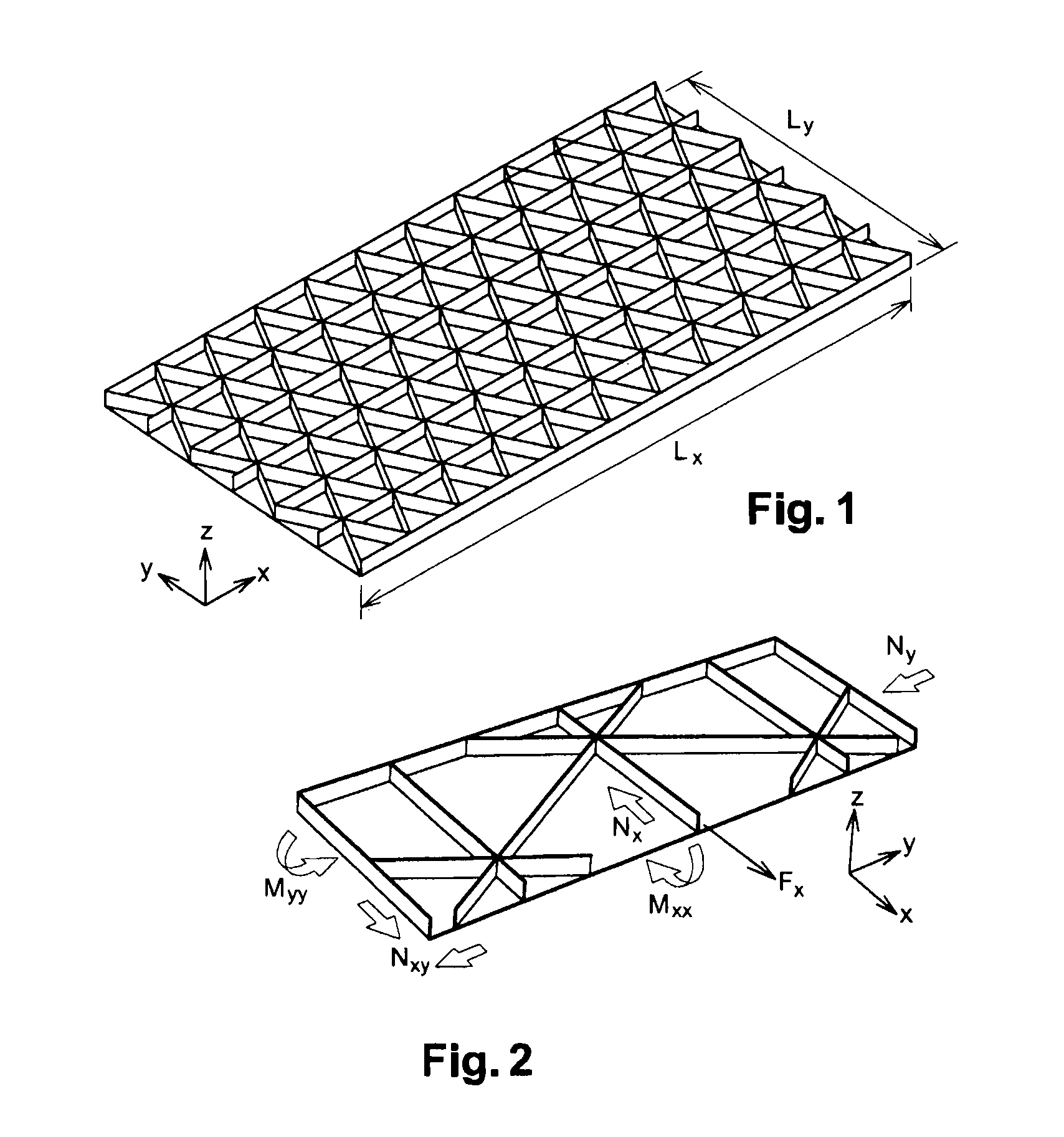Method for the structural analysis of panels consisting of an isotropic material and stiffened by triangular pockets