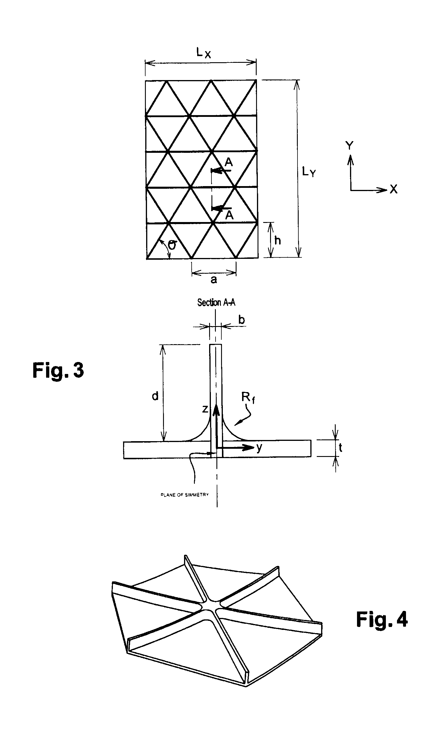 Method for the structural analysis of panels consisting of an isotropic material and stiffened by triangular pockets