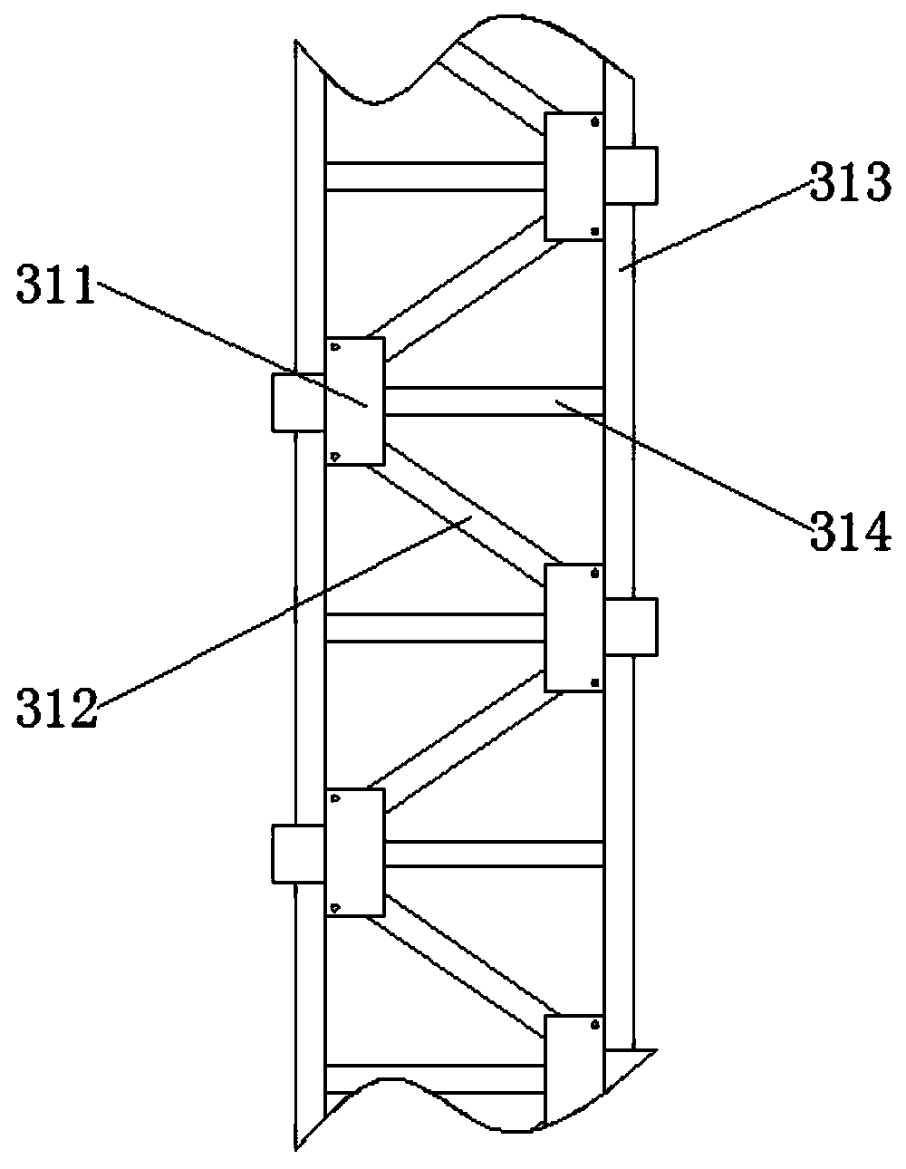Medium-buried rubber water stop fixing method and steel reinforcement framework structure