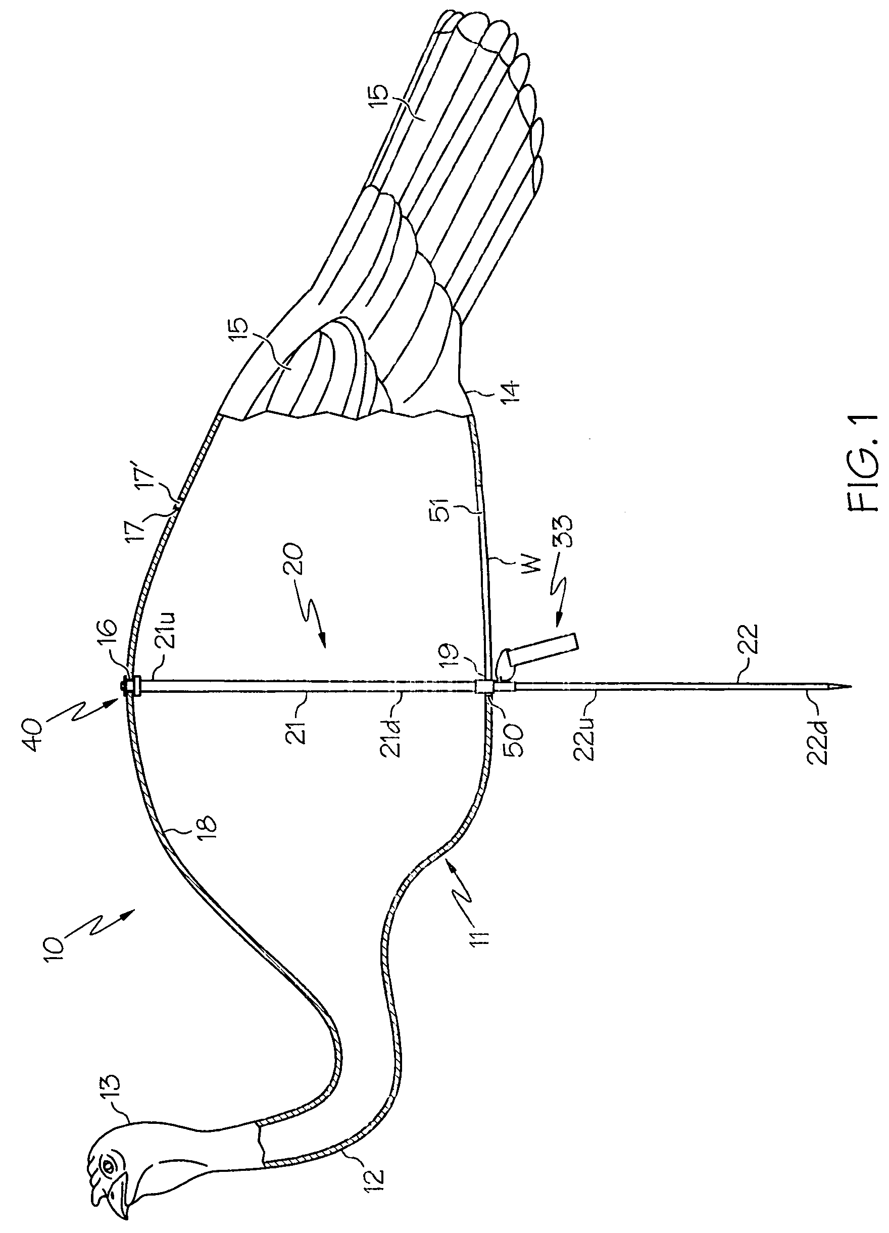 Telescopable strut for turkey decoy