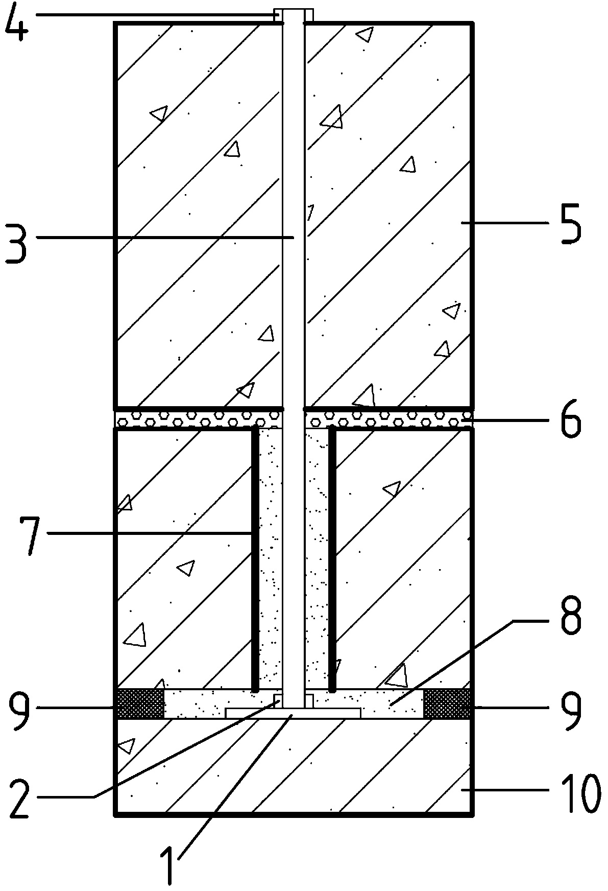Base isolation limiting device and manufacturing method