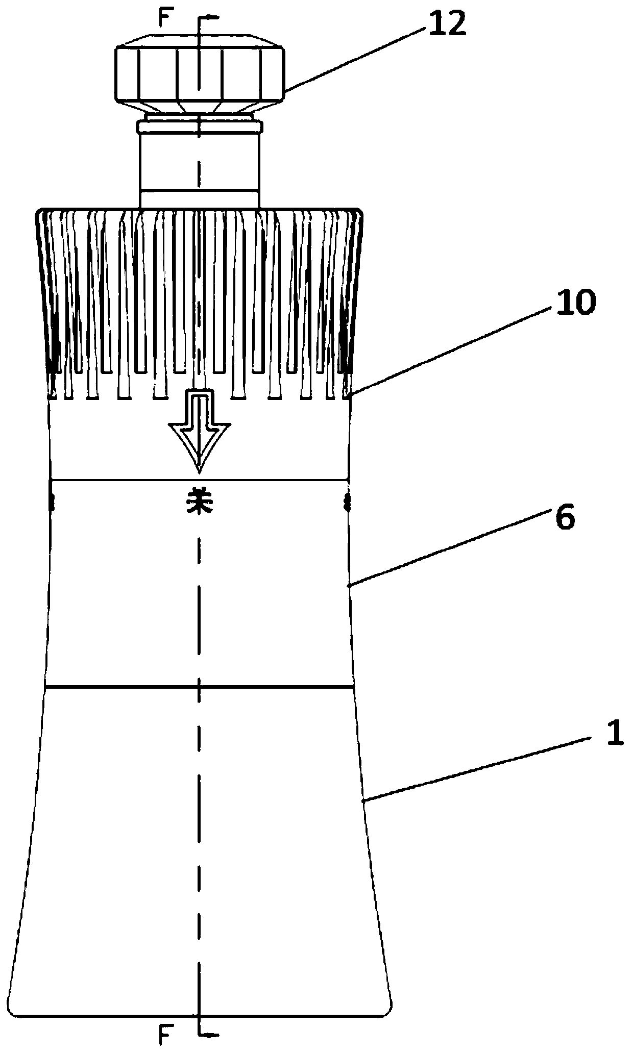 In-bottle blending mixing mechanism