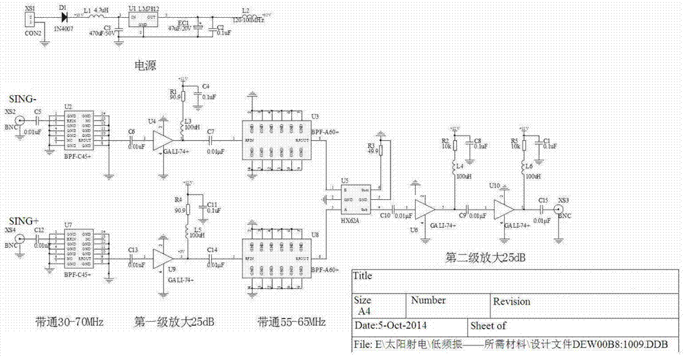 A VHF segment 55-65MHz radio antenna array receiver system based on microwave modular circuit